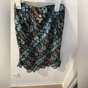 Floral Brown and Blue Skirt